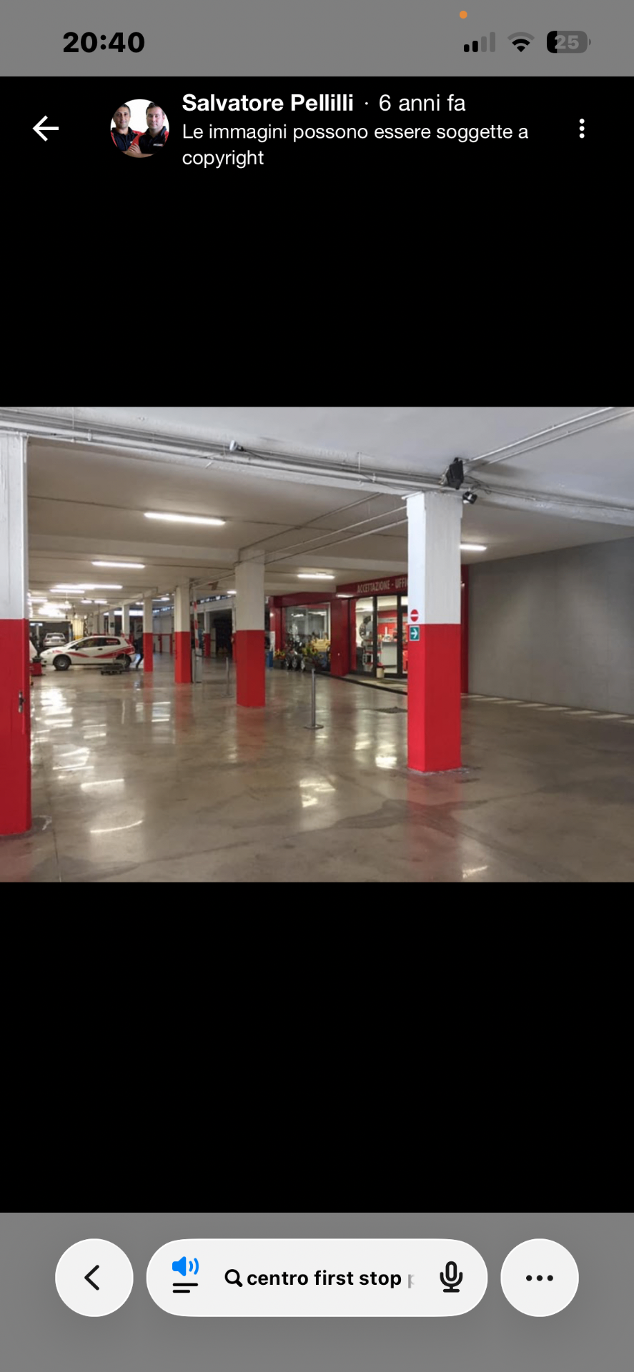 Corsia officina PCV con pilastri rossi